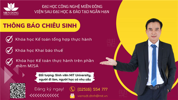 THÔNG BÁO CHIÊU SINH CÁC KHÓA HỌC NGẮN HẠN NGHIỆP VỤ KẾ TOÁN - THUẾ
