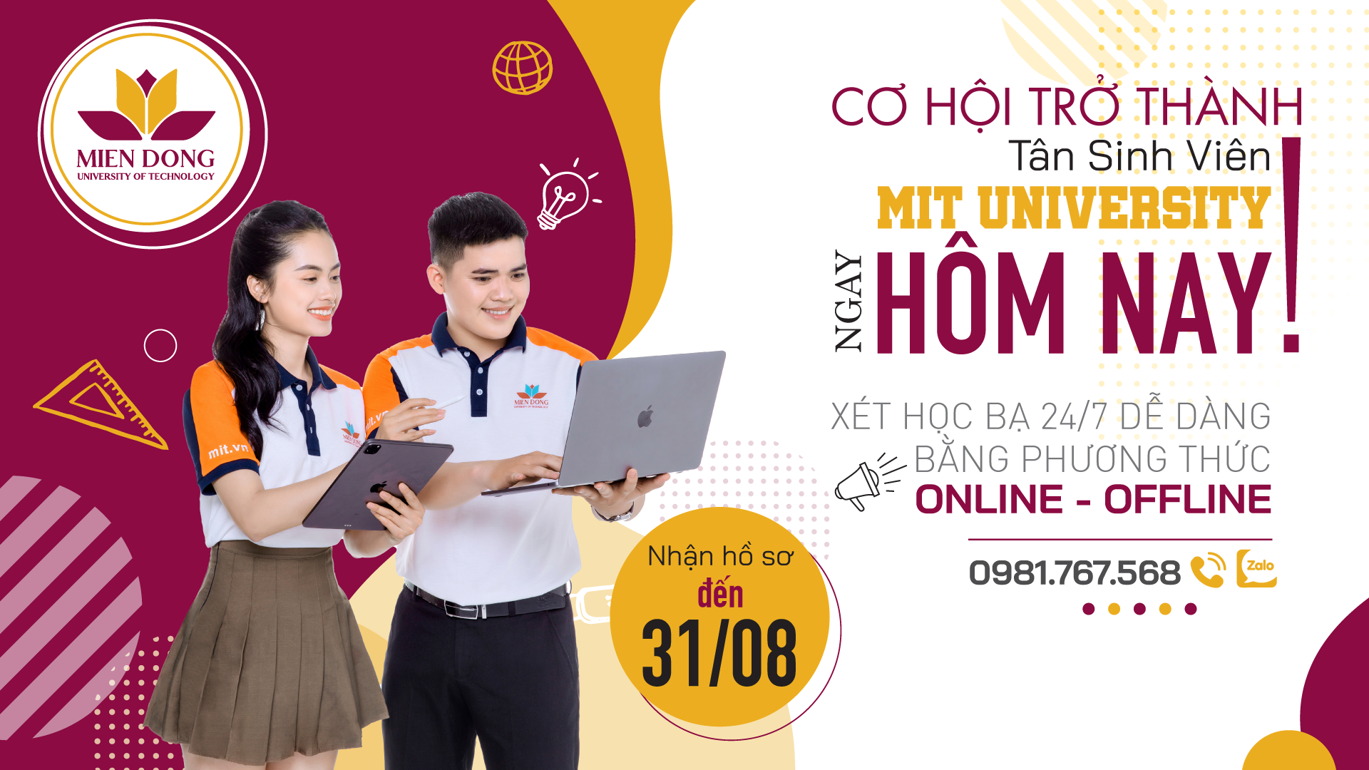 𝐌𝐈𝐓 𝐔𝐍𝐈𝐕𝐄𝐑𝐒𝐈𝐓𝐘 𝐕𝐈𝐄𝐓𝐍𝐀𝐌 tiếp tục nhận hồ sơ xét tuyển học bạ đến hết 31/8