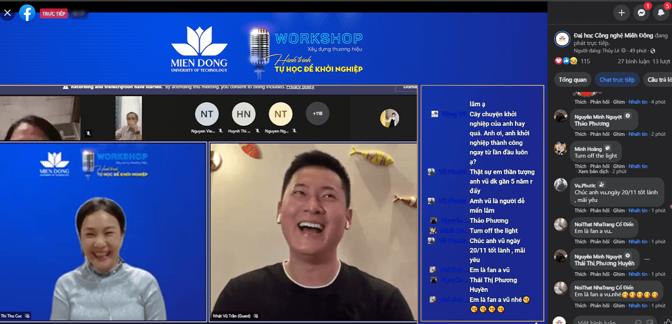 livestream workshop tren nen tang fanpage